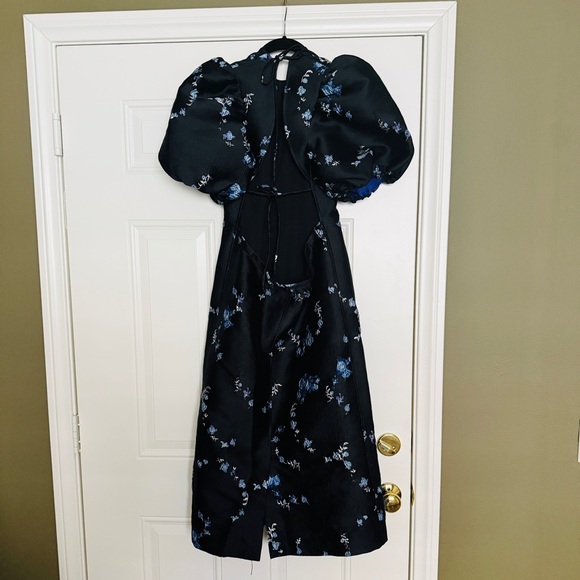 🆕 NWT GANNI floral jacquard open back midi dress‎ • size 36 - Picture 6 of 8